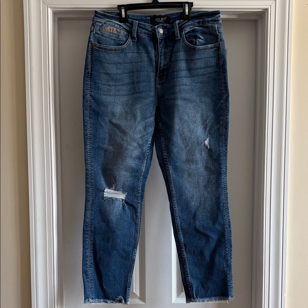 Judy Blue Dark Wash Distressed Jeans